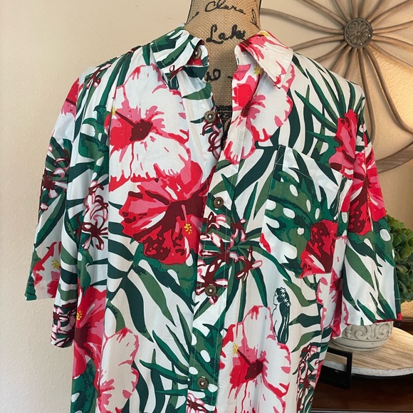 Hinano Other - Hinano Tahiti Hibiscus Hula Hawaiian Button Down